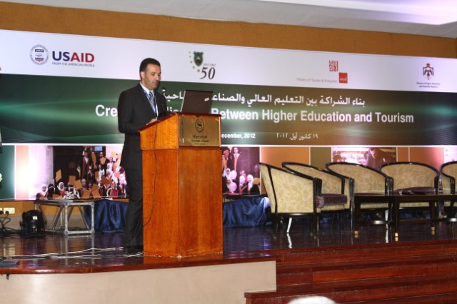 National Tourism Conference: Alliances between the educational institutions and the tourism industry, The University of Jordan (Faculty of Archaeology and Tourism) and USAID, 2012